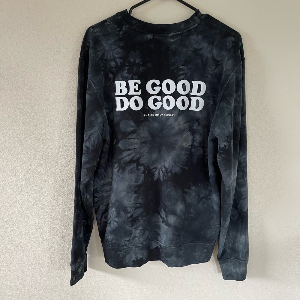 The Common Theory Tie Dye Black BE GOOD DO GOOD Crewneck (M)